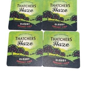 Thatchers Haze Cloudy Somerset‎ Cider Beer Mats Coasters Set of 4 Pub Decor